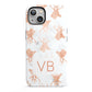 Personalised Stag Marble Initials iPhone 13 Full Wrap 3D Tough Case