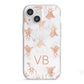 Personalised Stag Marble Initials iPhone 13 Mini TPU Impact Case with White Edges
