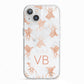 Personalised Stag Marble Initials iPhone 13 TPU Impact Case with White Edges