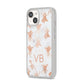 Personalised Stag Marble Initials iPhone 14 Clear Tough Case Starlight Angled Image