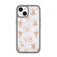 Personalised Stag Marble Initials iPhone 14 Clear Tough Case Starlight
