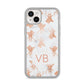 Personalised Stag Marble Initials iPhone 14 Plus Clear Tough Case Starlight