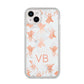 Personalised Stag Marble Initials iPhone 14 Plus Glitter Tough Case Starlight