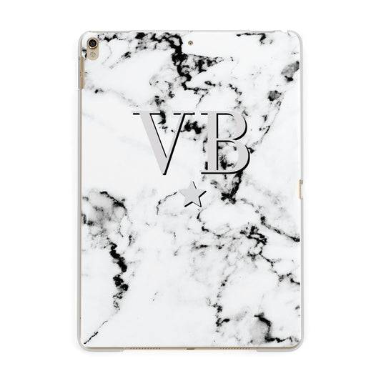 Personalised Star Marble Initialed Grey Apple iPad Gold Case