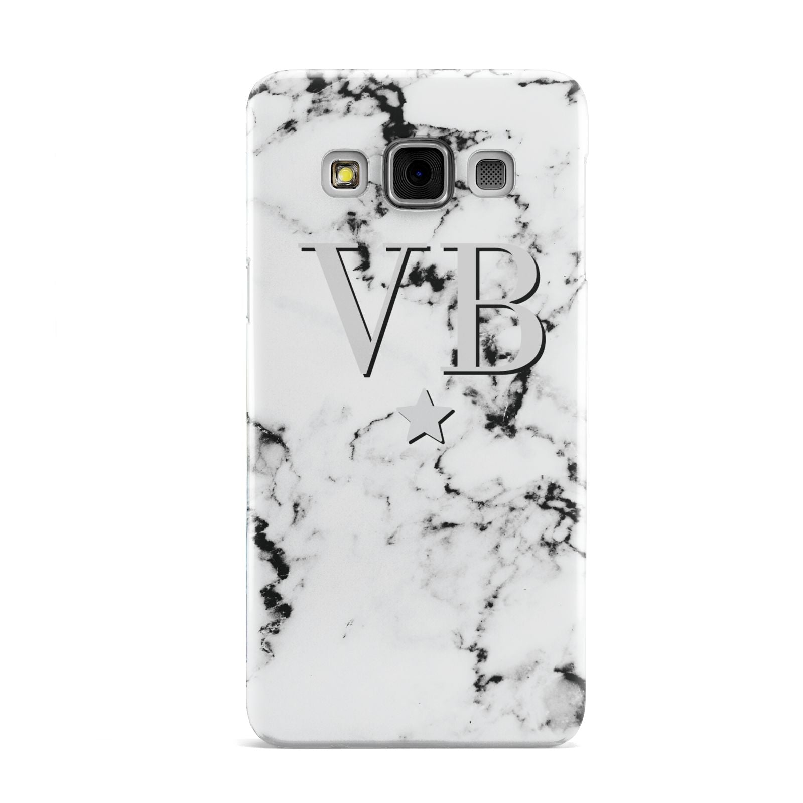 Personalised Star Marble Initialed Grey Samsung Galaxy A3 Case