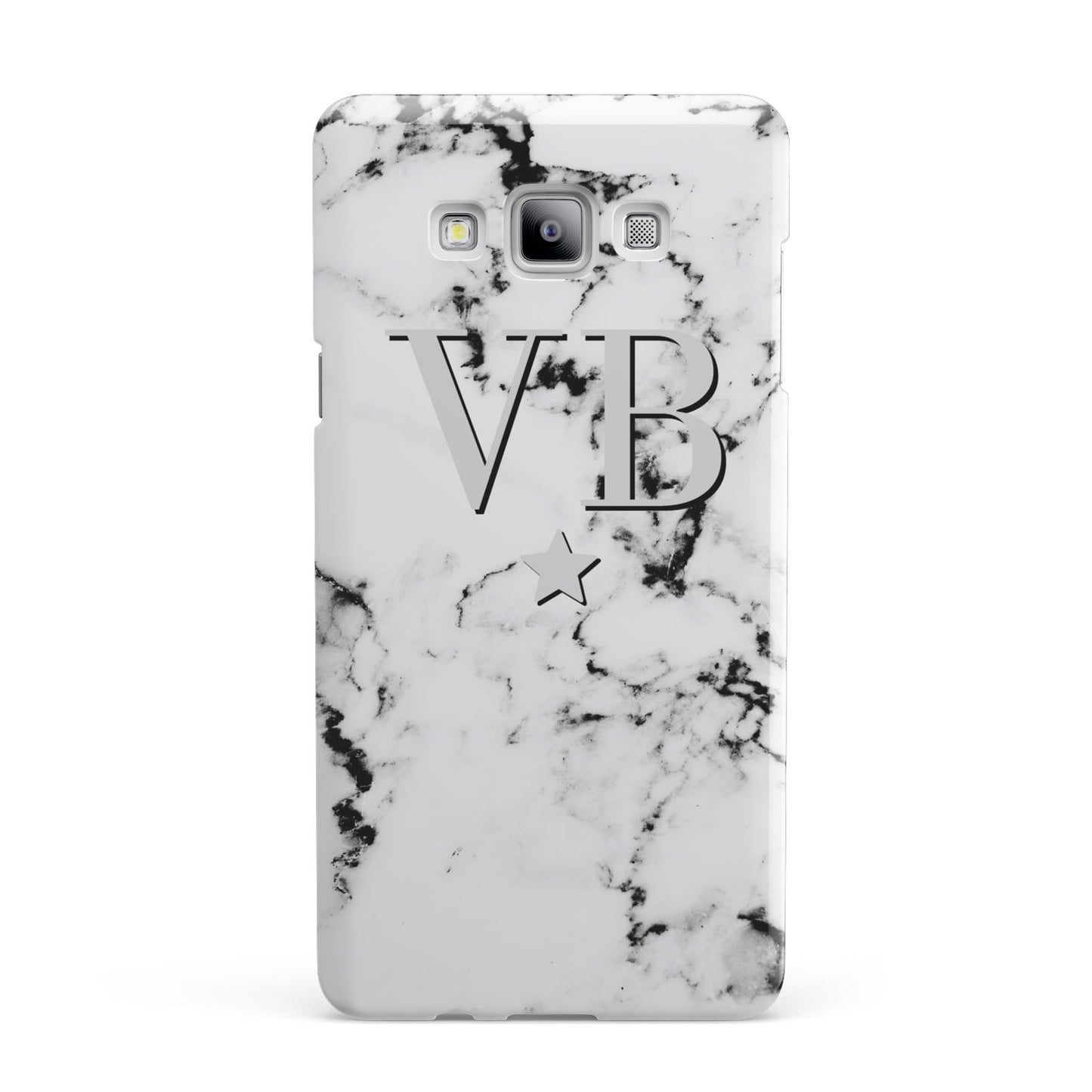 Personalised Star Marble Initialed Grey Samsung Galaxy A7 2015 Case