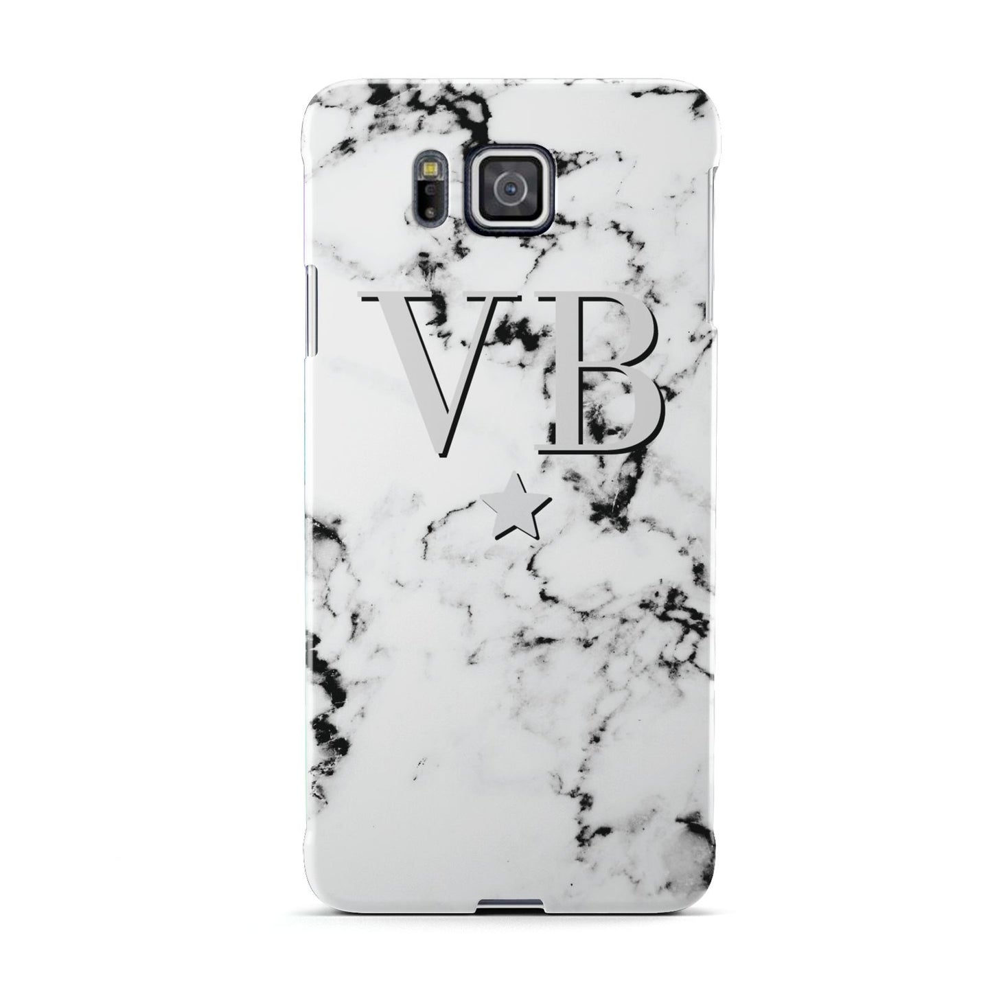 Personalised Star Marble Initialed Grey Samsung Galaxy Alpha Case
