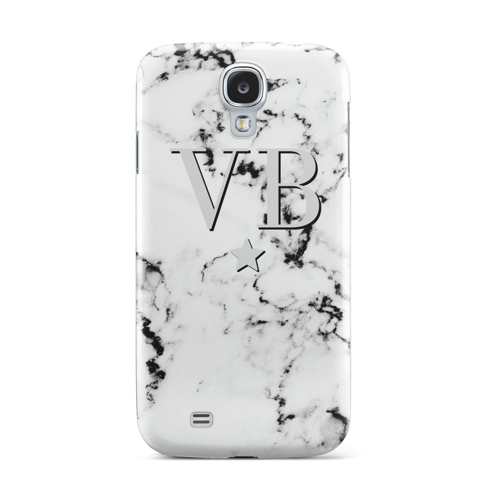 Personalised Star Marble Initialed Grey Samsung Galaxy S4 Case