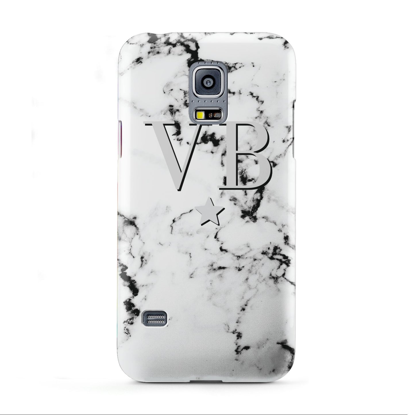 Personalised Star Marble Initialed Grey Samsung Galaxy S5 Mini Case