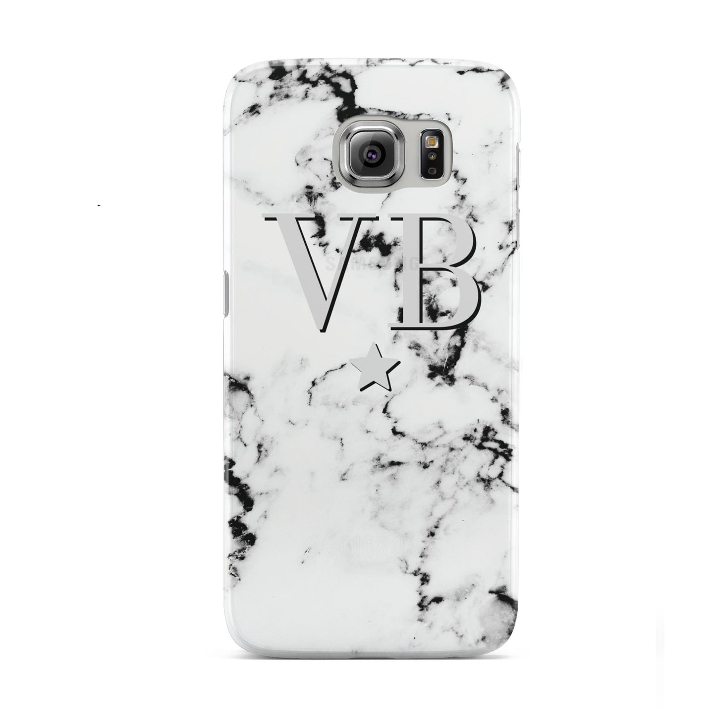 Personalised Star Marble Initialed Grey Samsung Galaxy S6 Case
