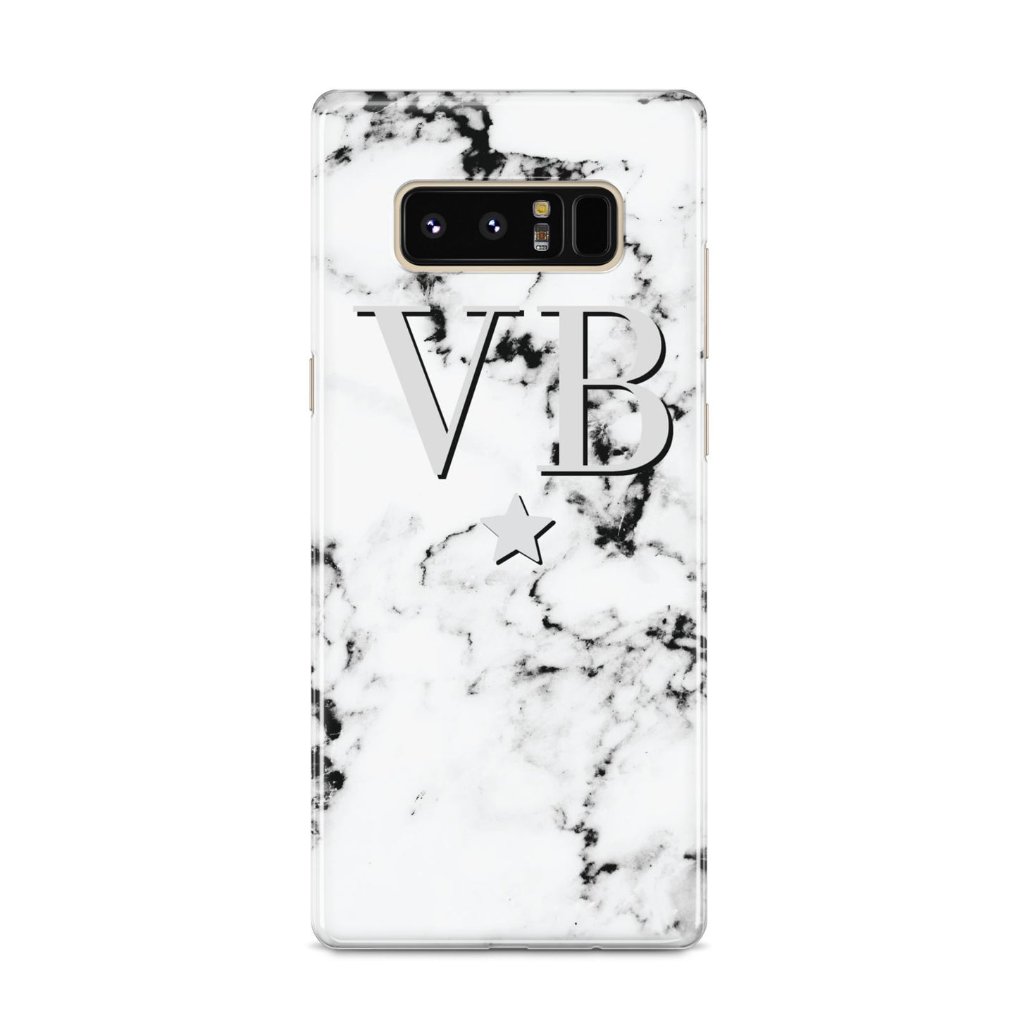 Personalised Star Marble Initialed Grey Samsung Galaxy S8 Case