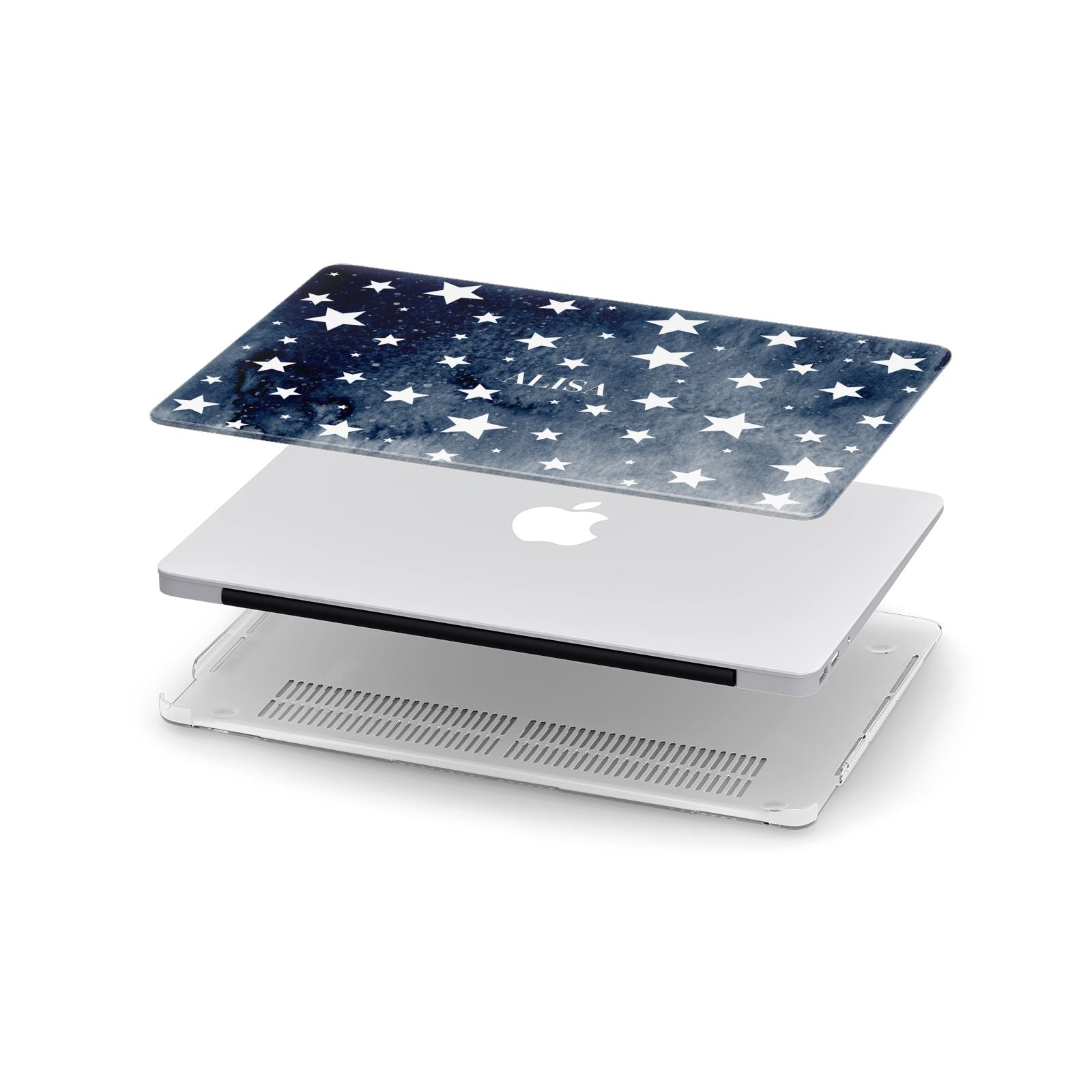 Personalised Star Print Apple MacBook Case in Detail