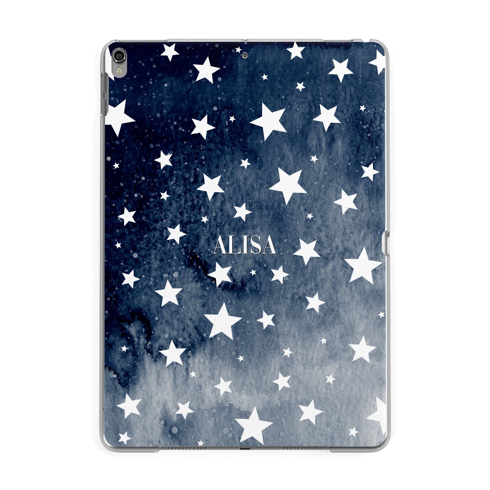 Personalised Star Print Apple iPad Grey Case
