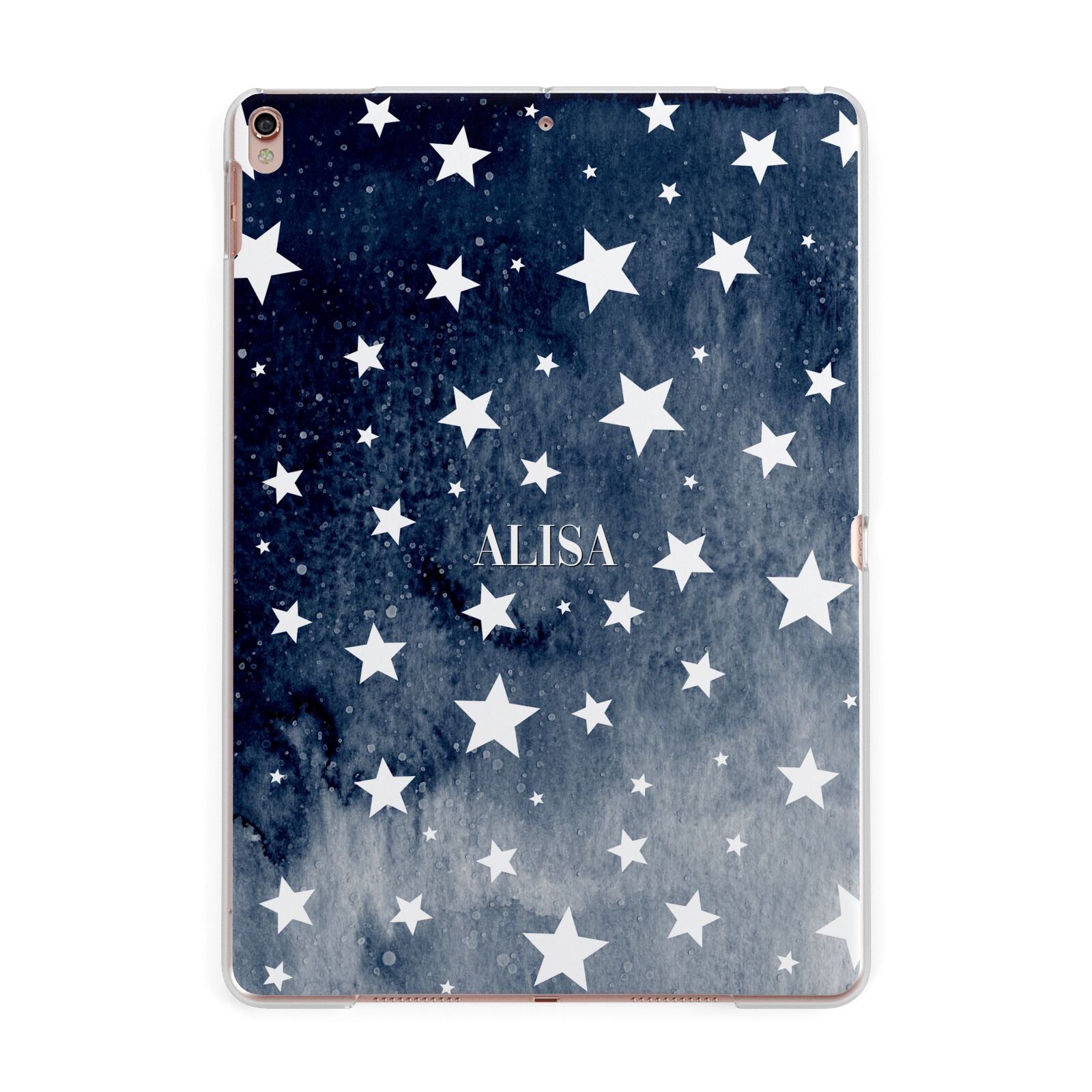 Personalised Star Print Apple iPad Rose Gold Case