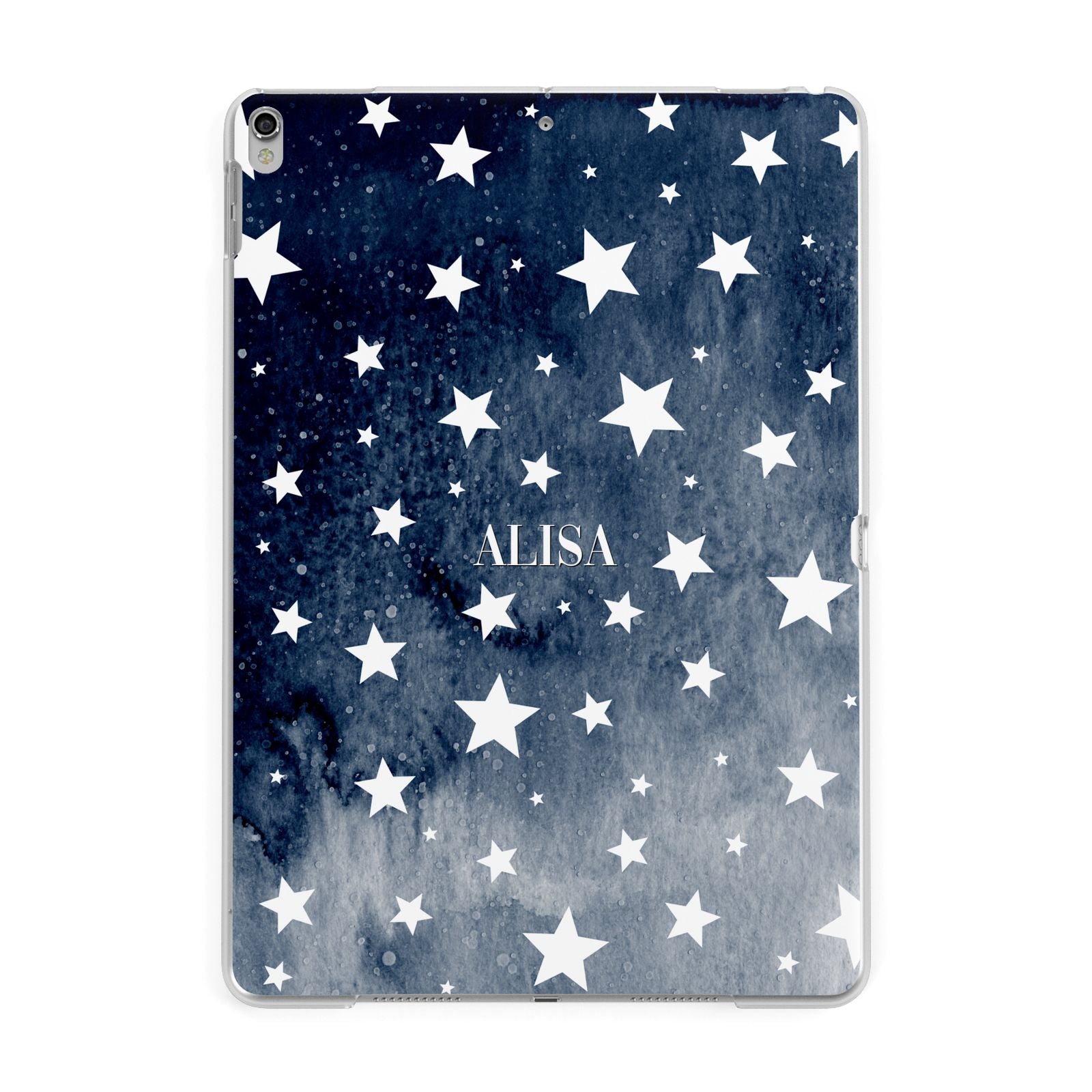 Personalised Star Print Apple iPad Silver Case