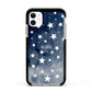 Personalised Star Print Apple iPhone 11 in White with Black Impact Case