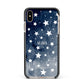 Personalised Star Print Apple iPhone Xs Max Impact Case Black Edge on Gold Phone