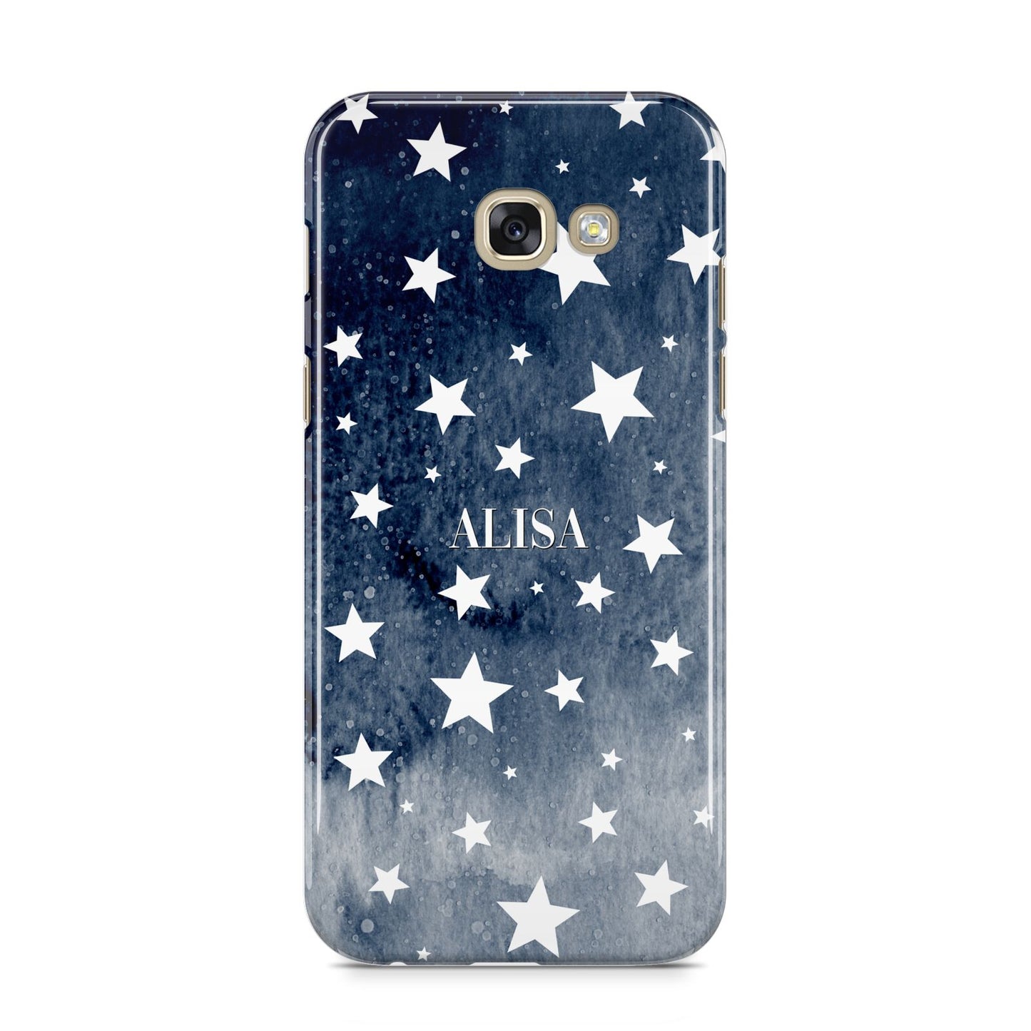 Personalised Star Print Samsung Galaxy A5 2017 Case on gold phone