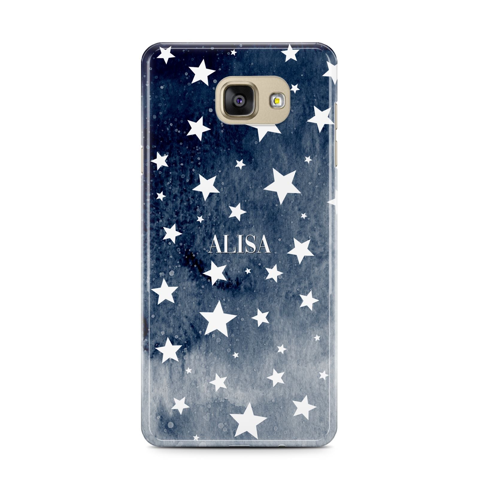 Personalised Star Print Samsung Galaxy A7 2016 Case on gold phone