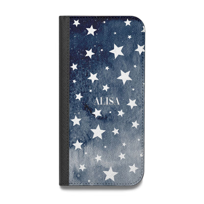 Personalised Star Print Vegan Leather Flip Samsung Case