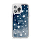 Personalised Star Print iPhone 14 Pro Max Clear Tough Case Silver