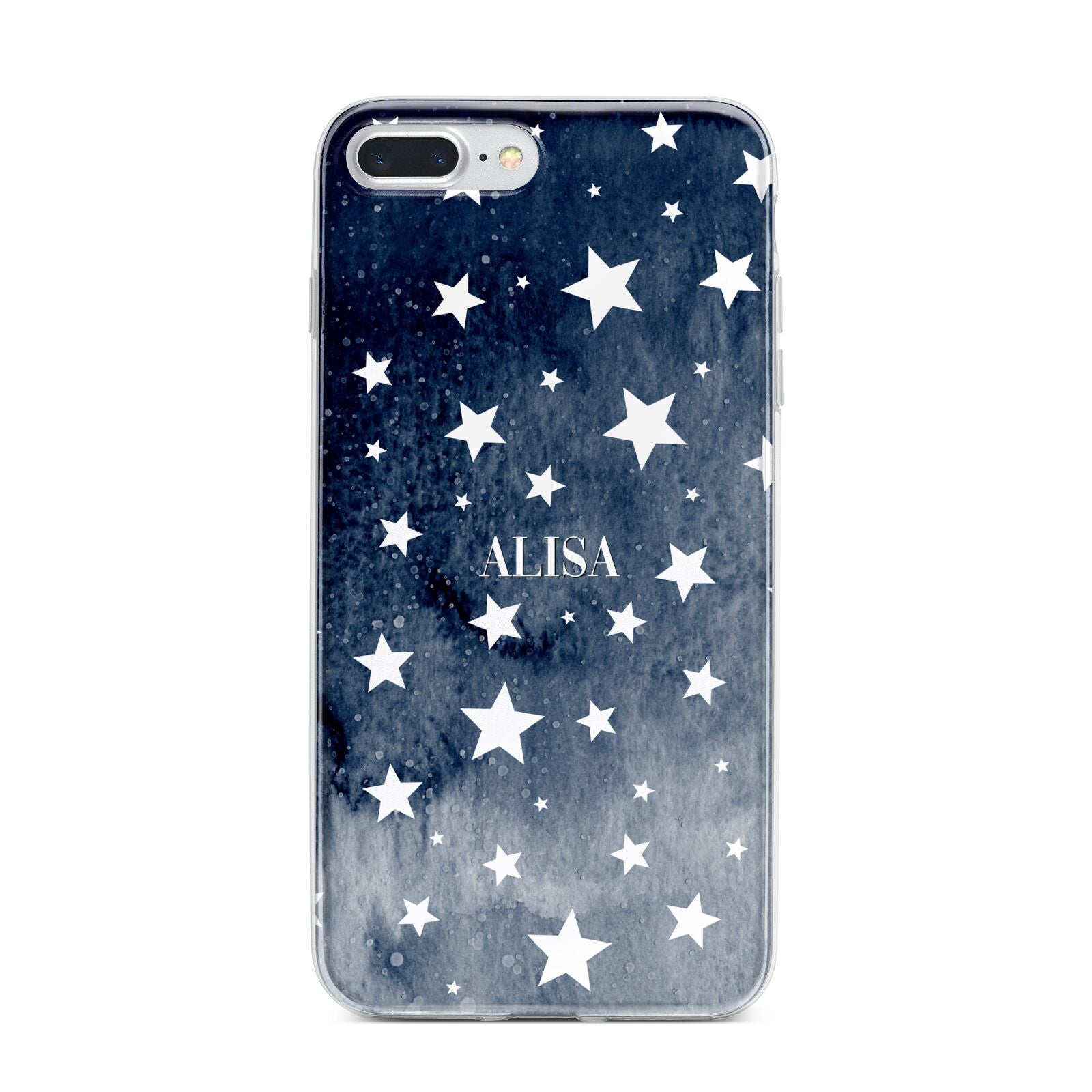 Personalised Star Print iPhone 7 Plus Bumper Case on Silver iPhone