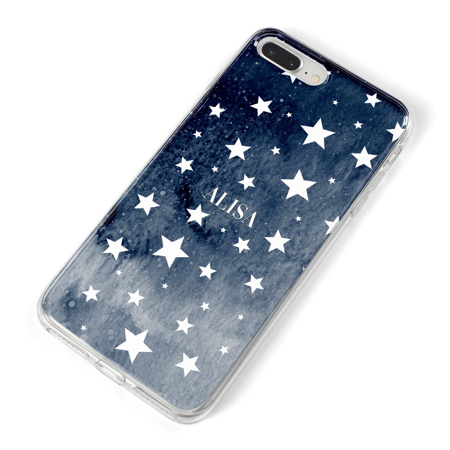 Personalised Star Print iPhone 8 Plus Bumper Case on Silver iPhone Alternative Image