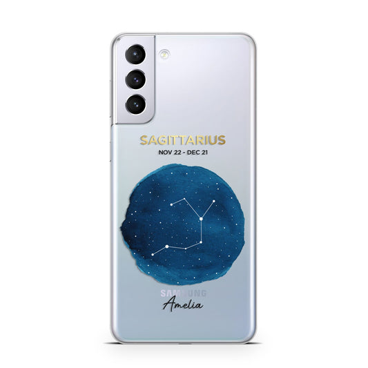 Personalised Star Sign Samsung S21 Plus Phone Case