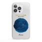 Personalised Star Sign iPhone 13 Pro Clear Bumper Case
