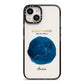 Personalised Star Sign iPhone 14 Black Impact Case on Silver phone