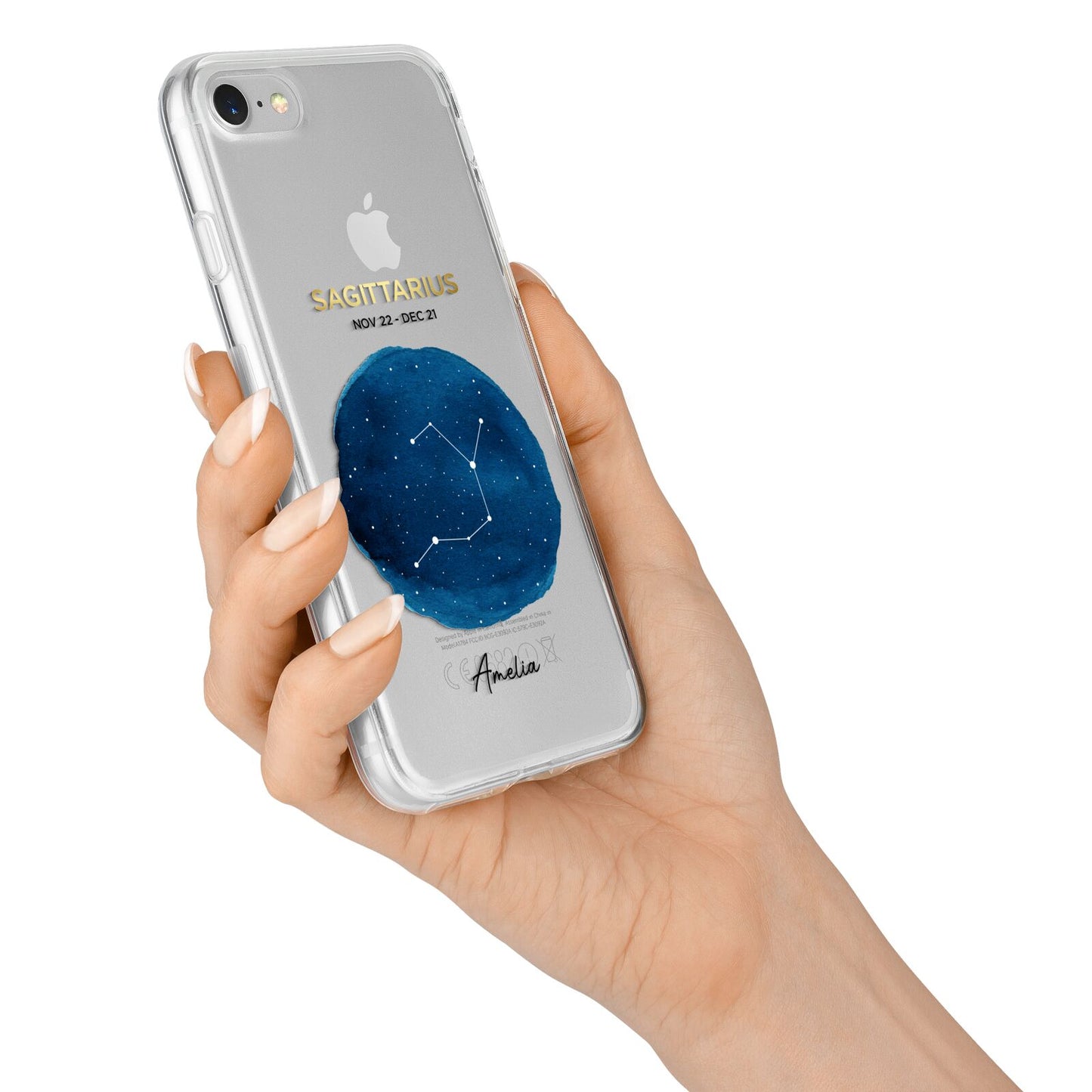 Personalised Star Sign iPhone 7 Bumper Case on Silver iPhone Alternative Image