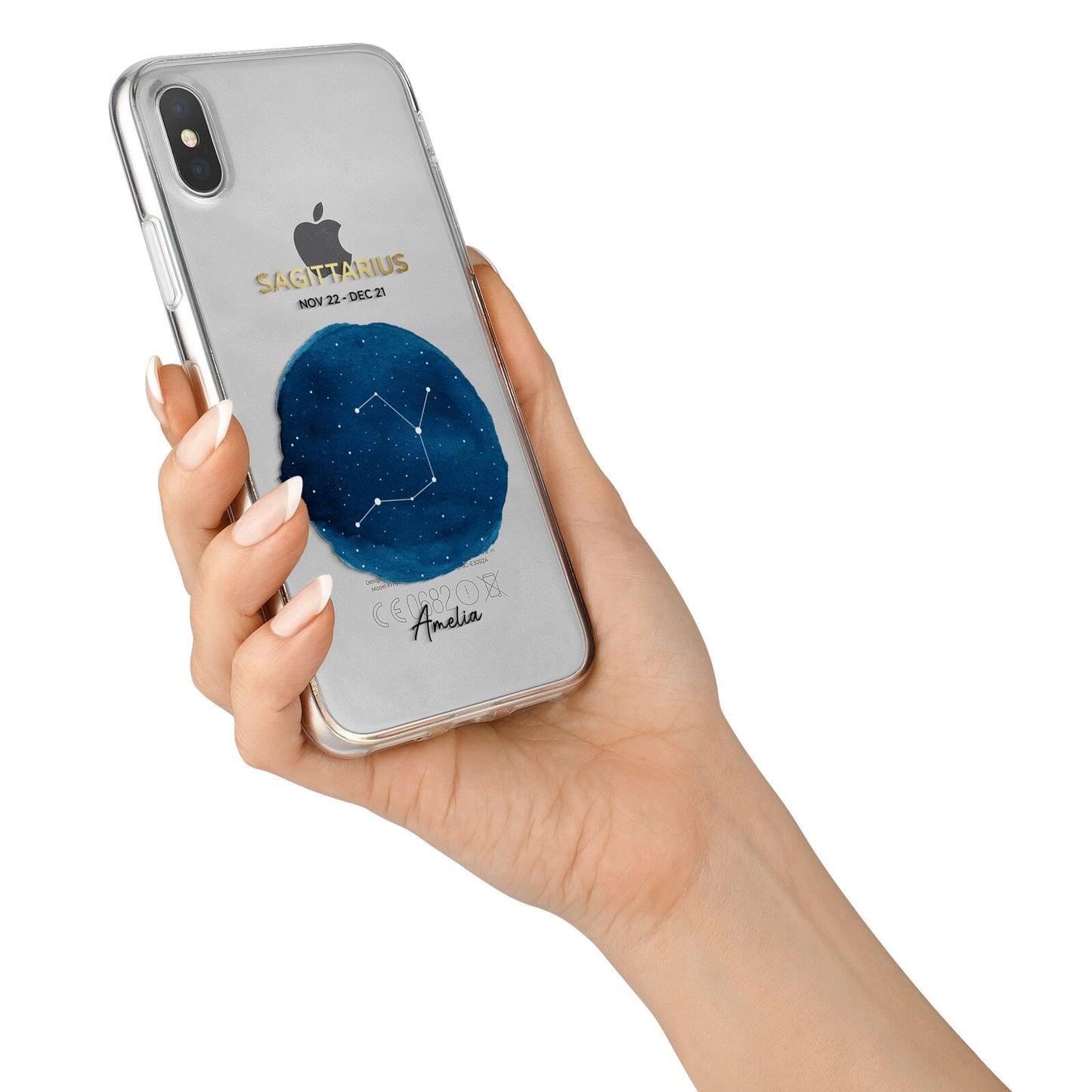 Personalised Star Sign iPhone X Bumper Case on Silver iPhone Alternative Image 2