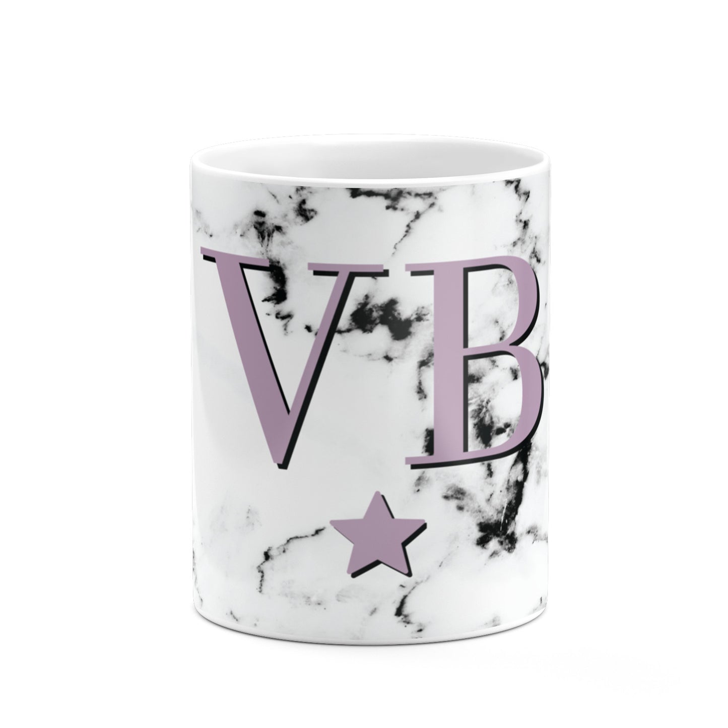 Personalised Star With Monogram Marble 10oz Mug Alternative Image 7
