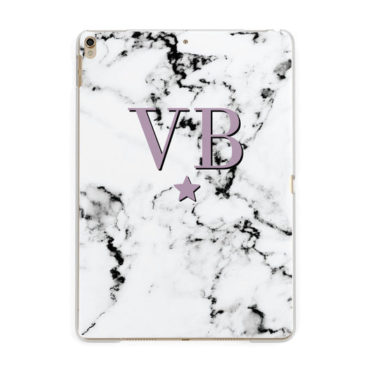Personalised Star With Monogram Marble Apple iPad Gold Case