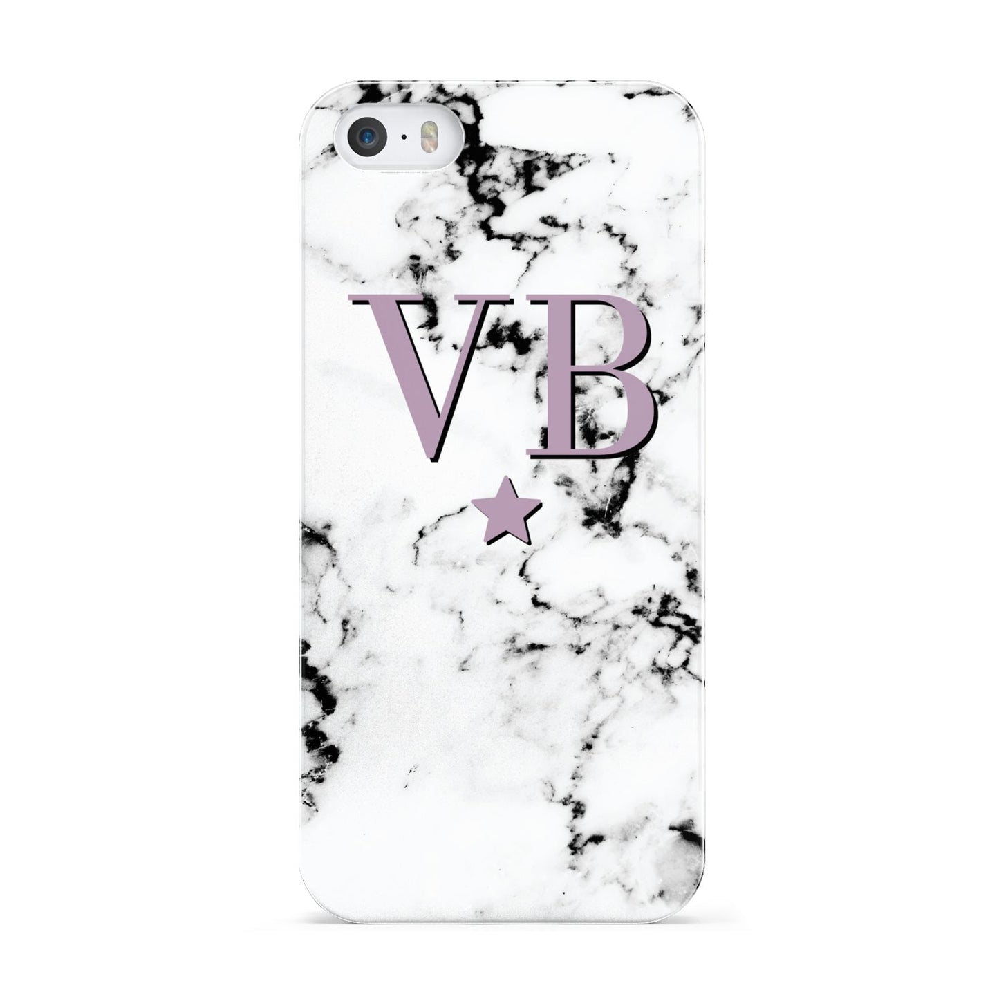 Personalised Star With Monogram Marble Apple iPhone 5 Case