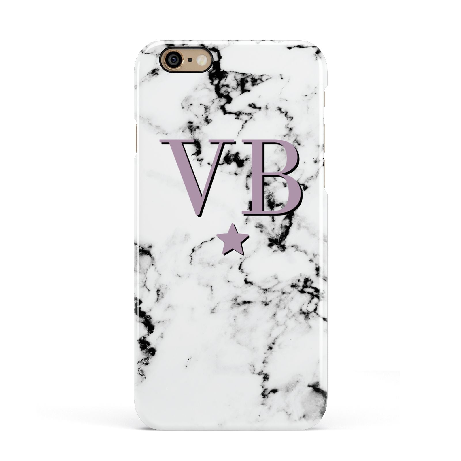 Personalised Star With Monogram Marble Apple iPhone 6 3D Snap Case