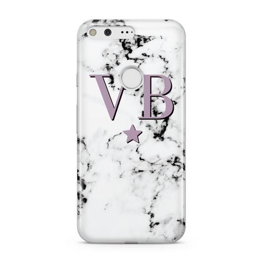 Personalised Star With Monogram Marble Google Pixel Case