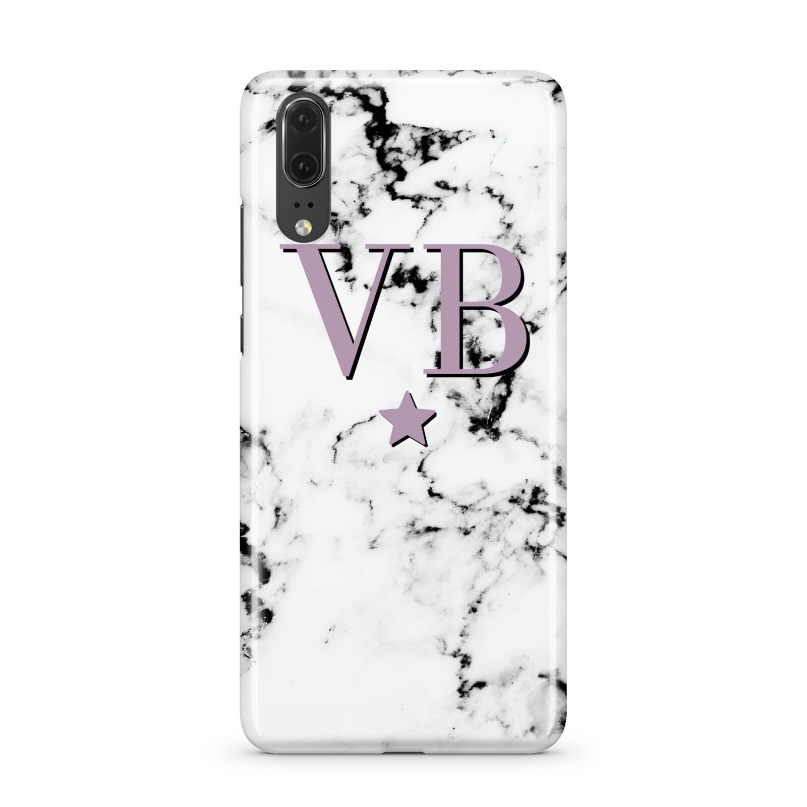 Personalised Star With Monogram Marble Huawei P20 Phone Case