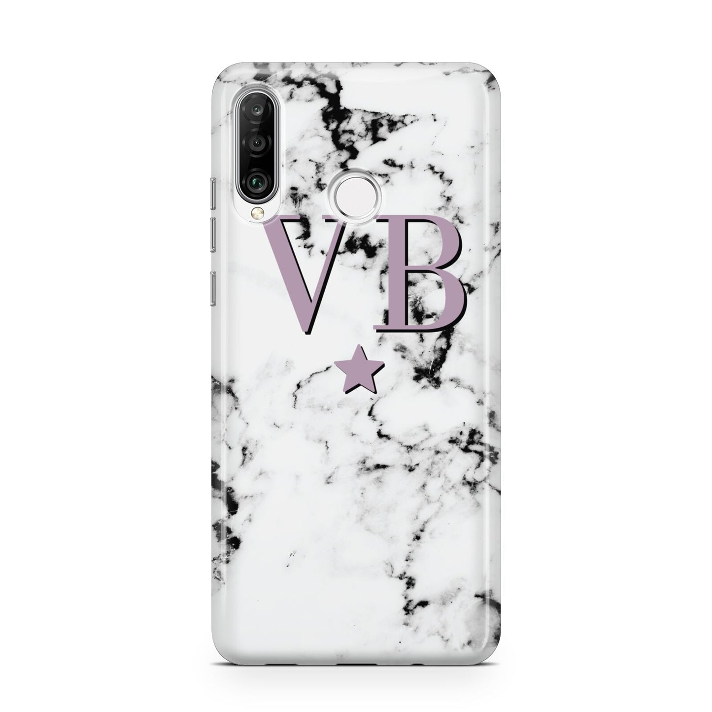 Personalised Star With Monogram Marble Huawei P30 Lite Phone Case