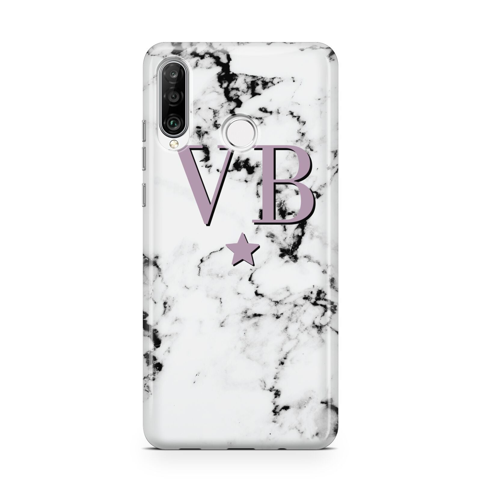 Personalised Star With Monogram Marble Huawei P30 Lite Phone Case