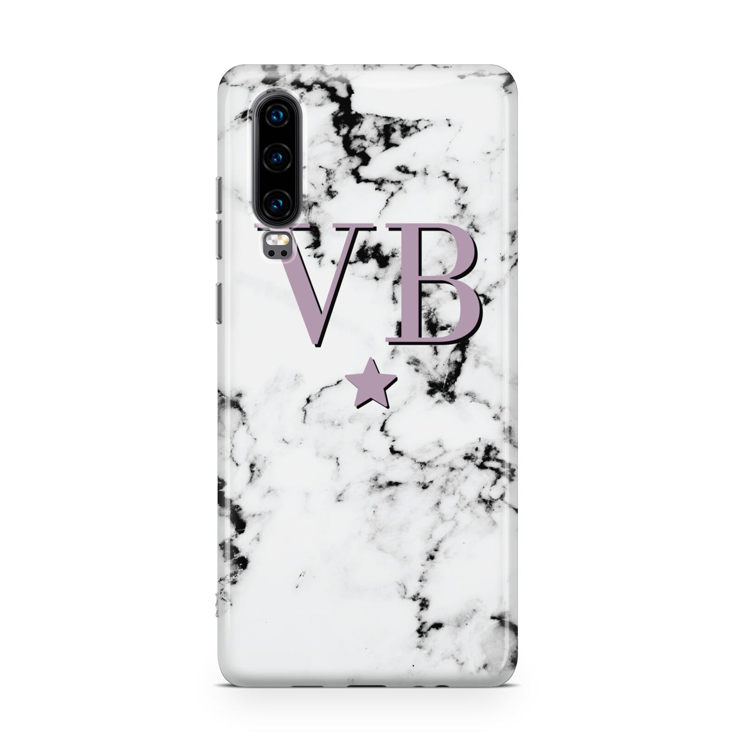 Personalised Star With Monogram Marble Huawei P30 Phone Case