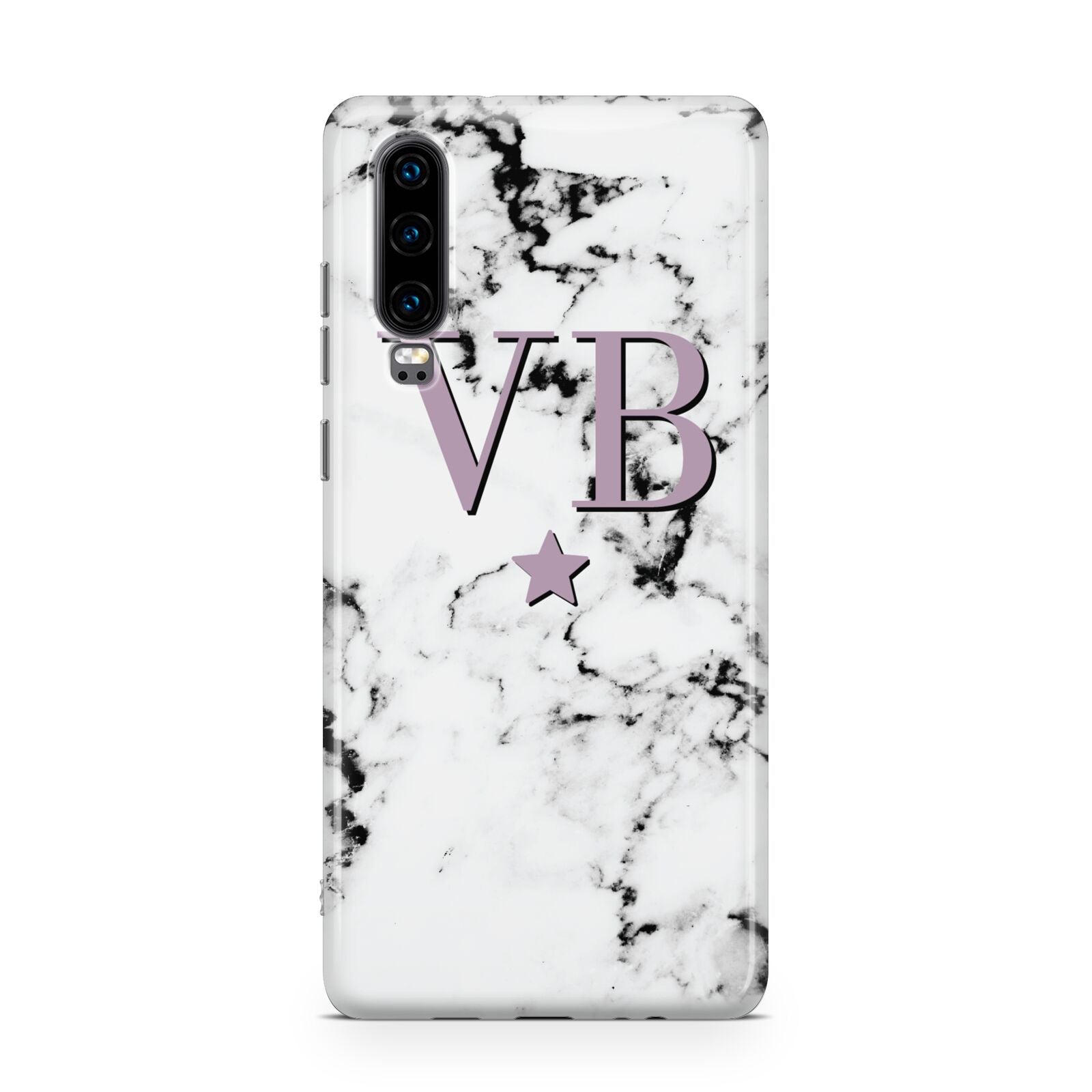 Personalised Star With Monogram Marble Huawei P30 Phone Case