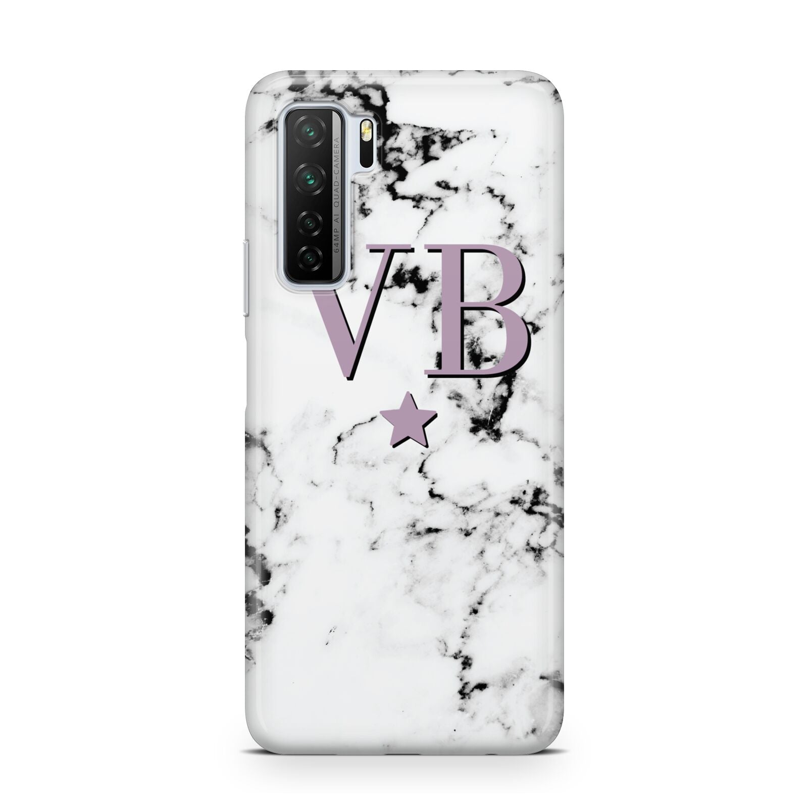 Personalised Star With Monogram Marble Huawei P40 Lite 5G Phone Case