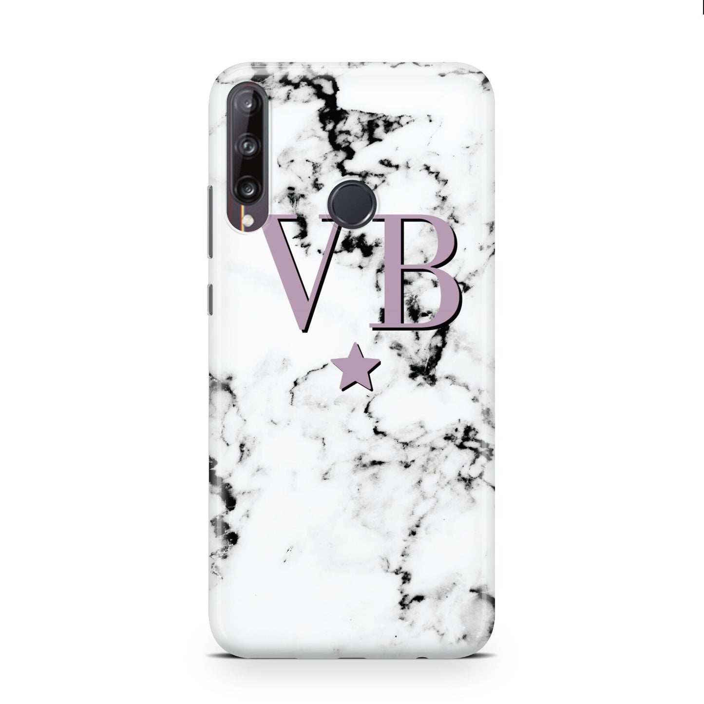 Personalised Star With Monogram Marble Huawei P40 Lite E Phone Case