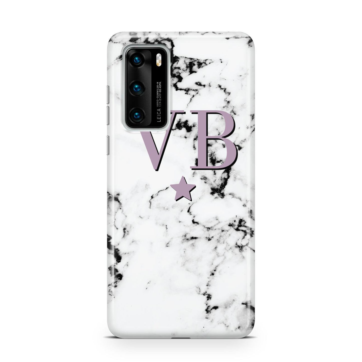 Personalised Star With Monogram Marble Huawei P40 Phone Case