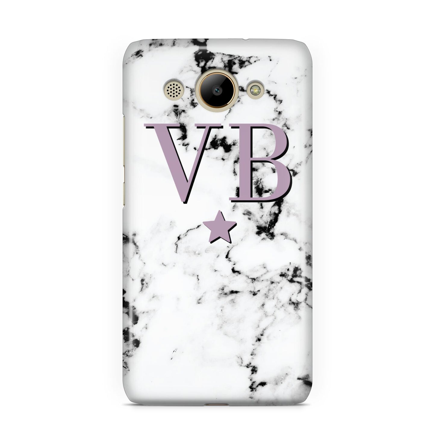 Personalised Star With Monogram Marble Huawei Y3 2017