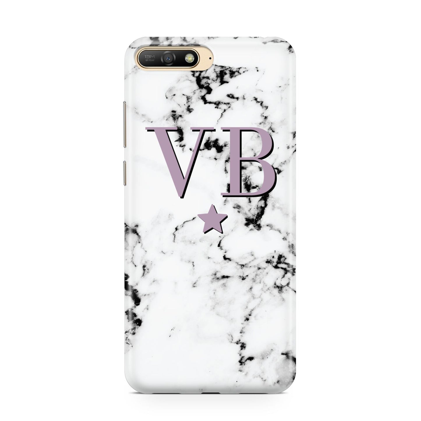 Personalised Star With Monogram Marble Huawei Y6 2018