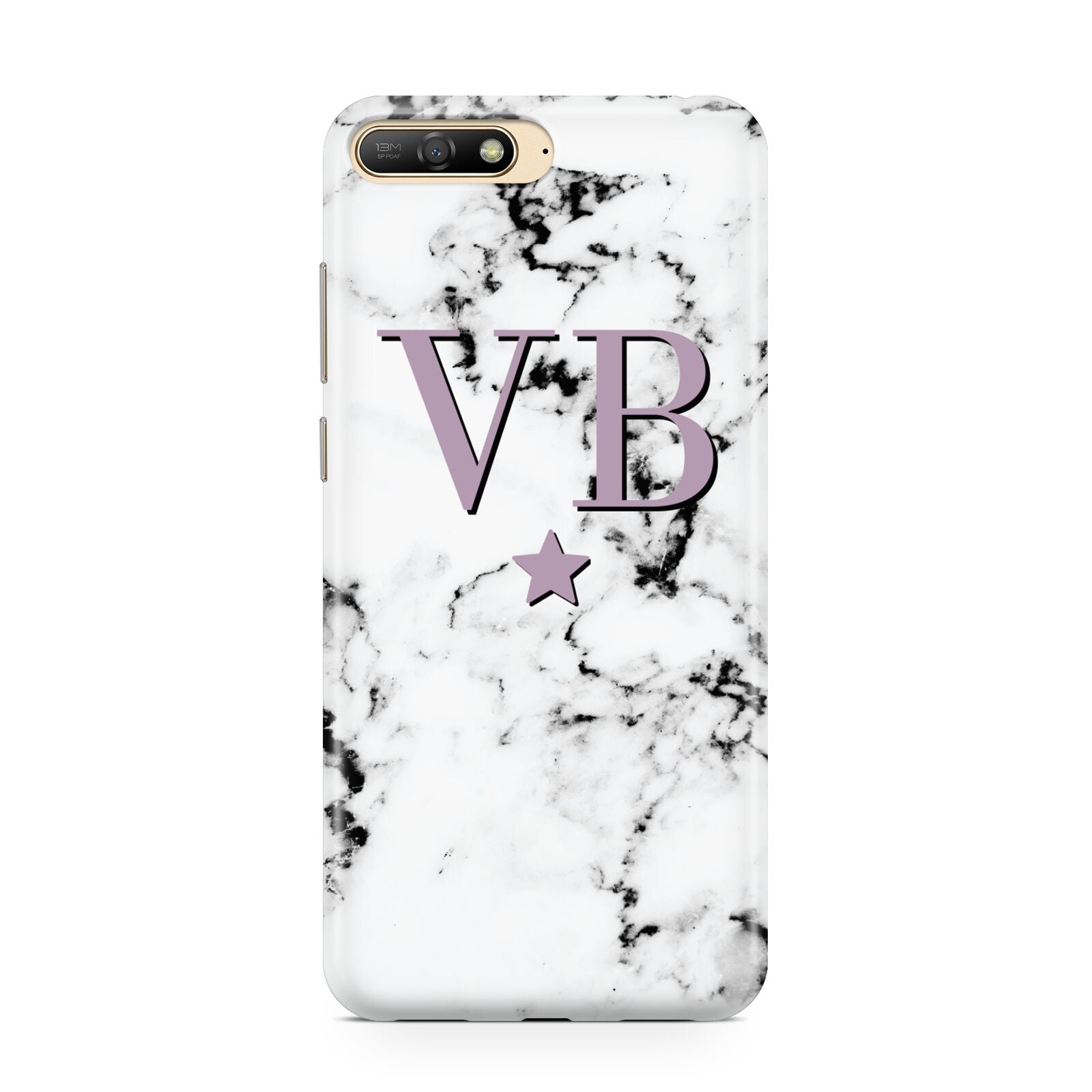Personalised Star With Monogram Marble Huawei Y6 2018