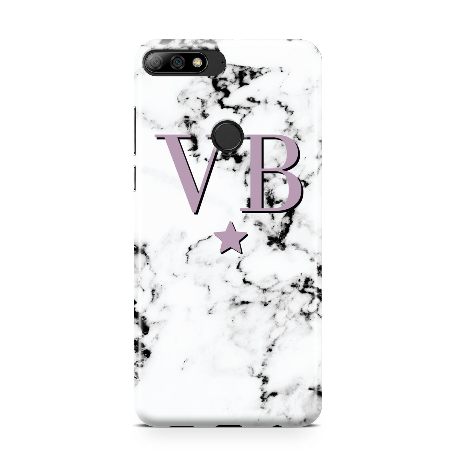 Personalised Star With Monogram Marble Huawei Y7 2018