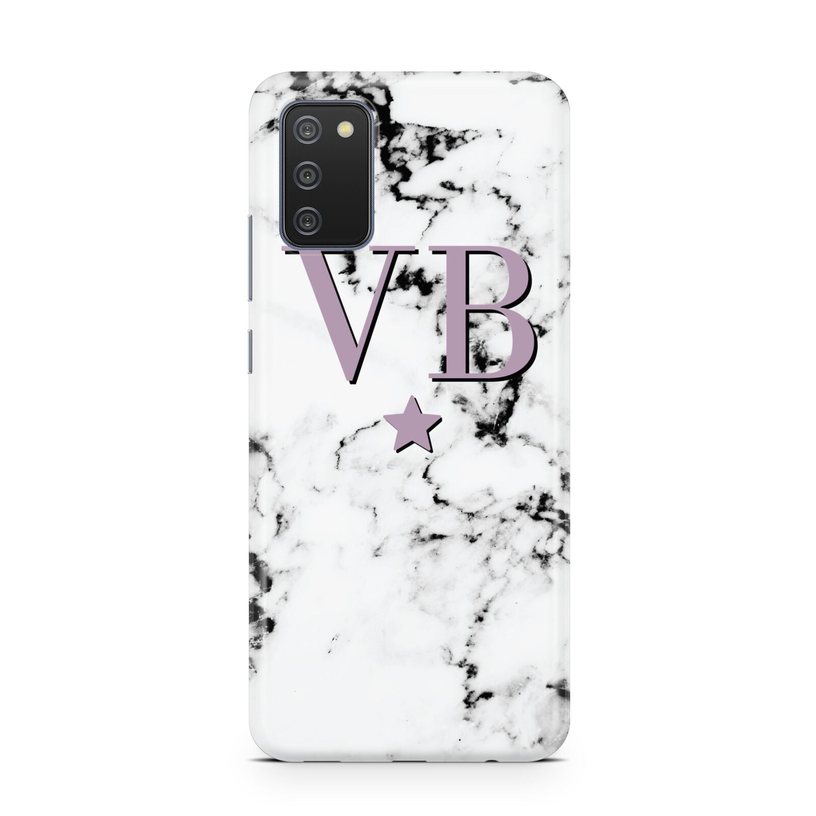 Personalised Star With Monogram Marble Samsung A02s Case